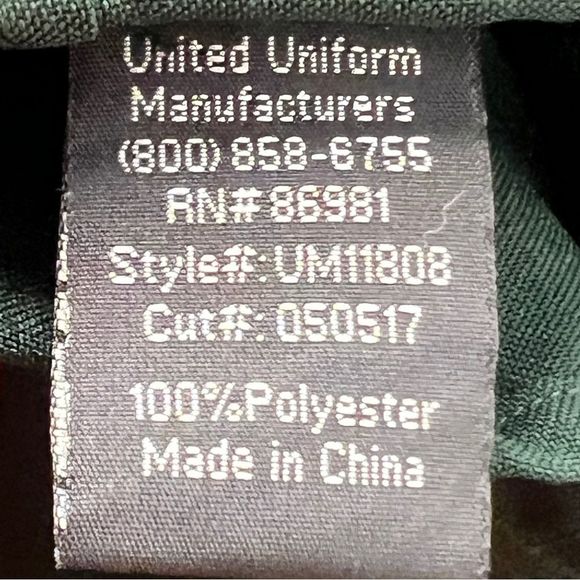 United Uniform Manufacturers Size XL(17-17-1/2) Dark Green Short Sleeve … - Picture 11 of 11